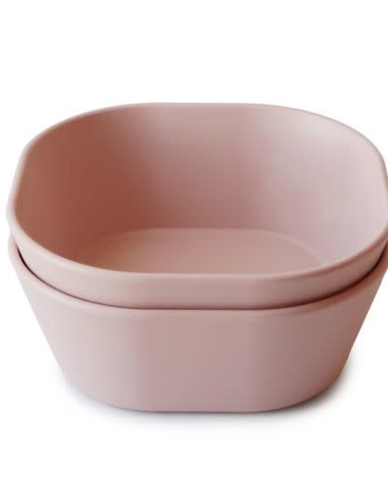 Mushie Vierkante Kom - Blush - 2 stuks