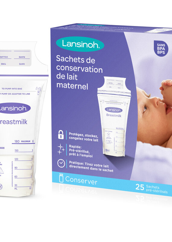 Lansinoh Bewaarzakjes voor borstvoeding 25st.- Sachets de conservation du lait maternel 25 pcs