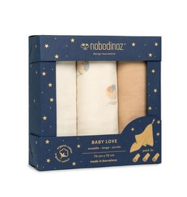 Nobodinoz Box 3U Baby Love Swaddles Blossom