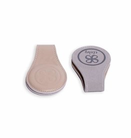 Cloby Leather Clips Beige