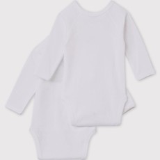 Petit Bateau 2 Overslagbody's Wit Lange Mouwen 54218