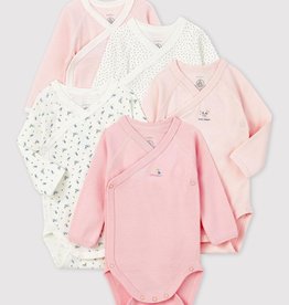 Petit Bateau 5 Overslagbody's Roze