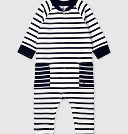 Petit Bateau Pyjama zonder voetjes Navy/Gestreept