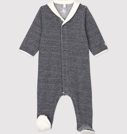 Petit Bateau Pyjama met Voetjes Velours Gestreept