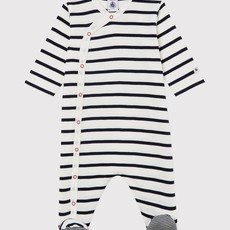 Petit Bateau Pyjama met voetjes Navy/Gestreept