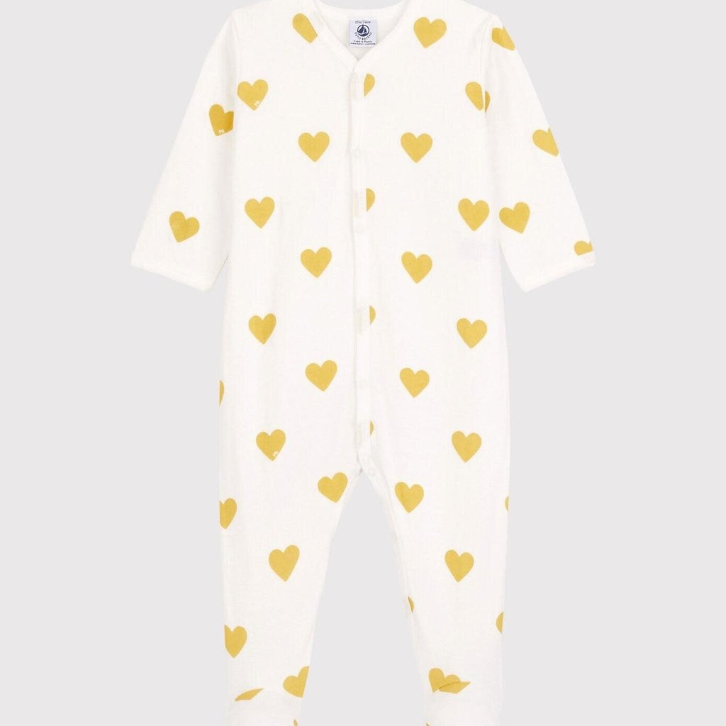 Petit Bateau Pyjama met voetjes Gele Harten