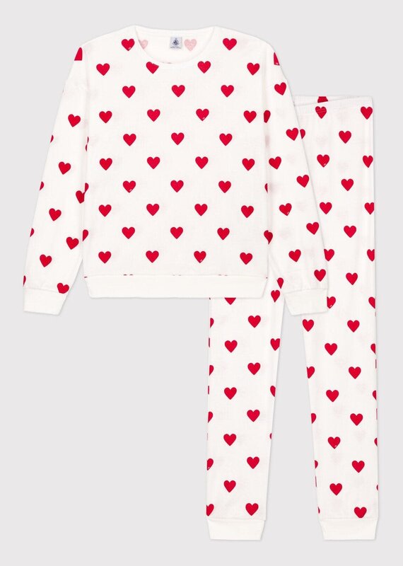 Petit Bateau Pyjama Marshmallow Rode Harten