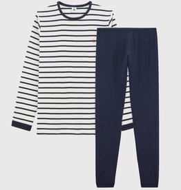 Petit Bateau Pyjama Lang 2-delig Navy/Gestreept