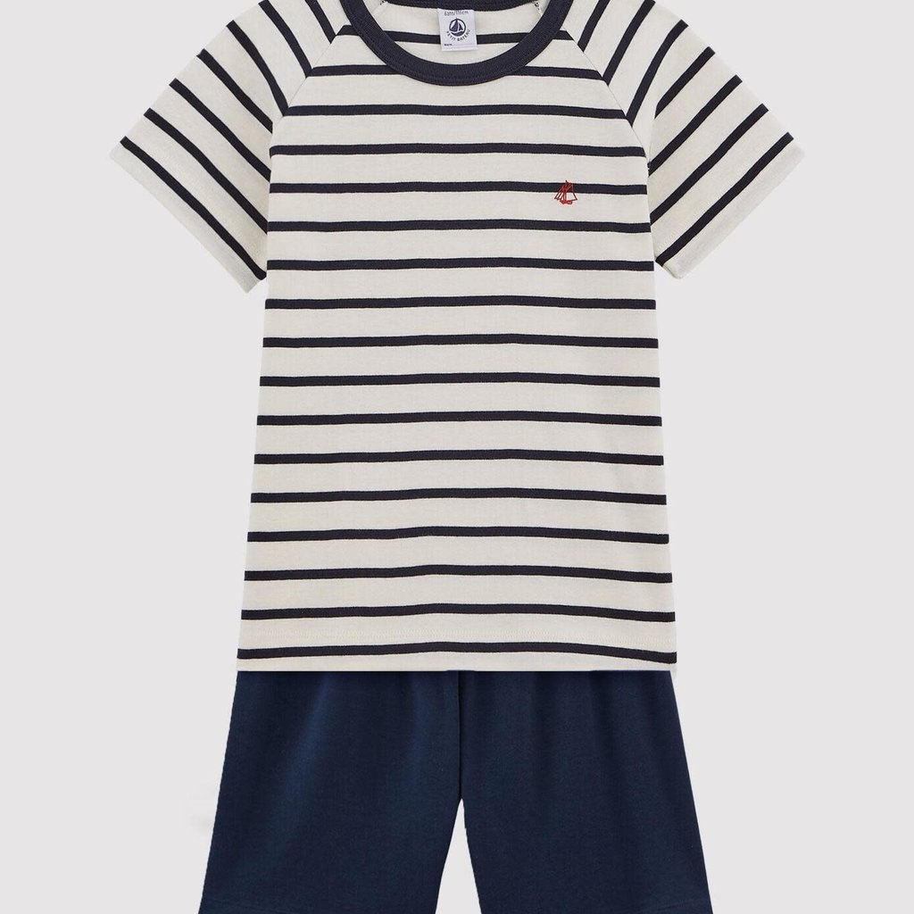 Petit Bateau Pyjama Kort 2-delig Navy/Gestreept A01DD