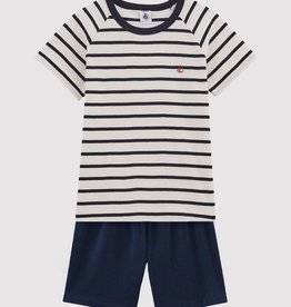 Petit Bateau Pyjama Kort 2-delig Navy/Gestreept