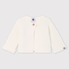 Petit Bateau Gebreid Vestje Met Knoop Wit