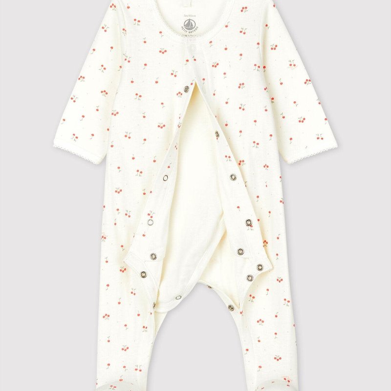 Petit Bateau Bodyjama met voetjes Kersen