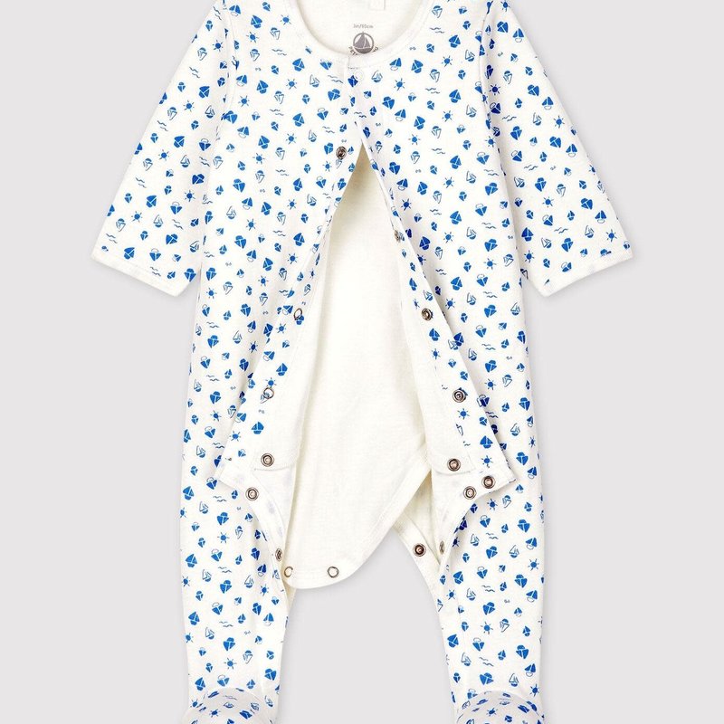 Petit Bateau Bodyjama met voetjes Bootjes