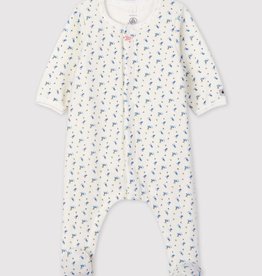 Petit Bateau Bodyjama Blauwe Bloemetjes