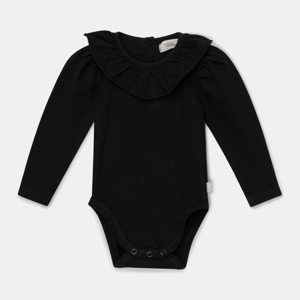 My Little Cozmo organic baby girl bodysuit plain knit - dark grey