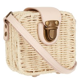 Mimi and Lula Mini Wicker Basket Cross Body Bag Pink