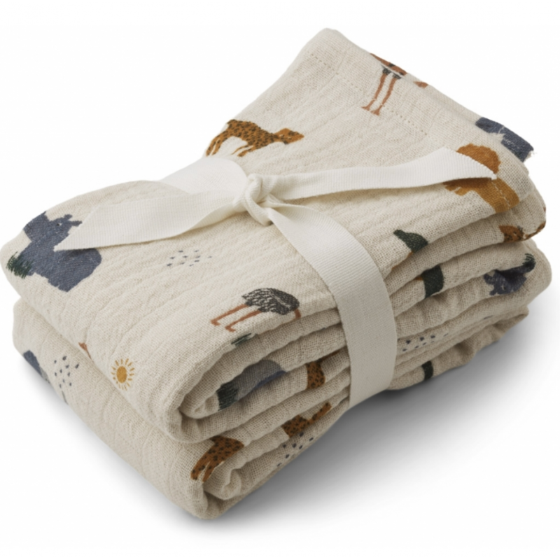 Liewood Lewis Tetradoeken 2-pack Safari sandy mix