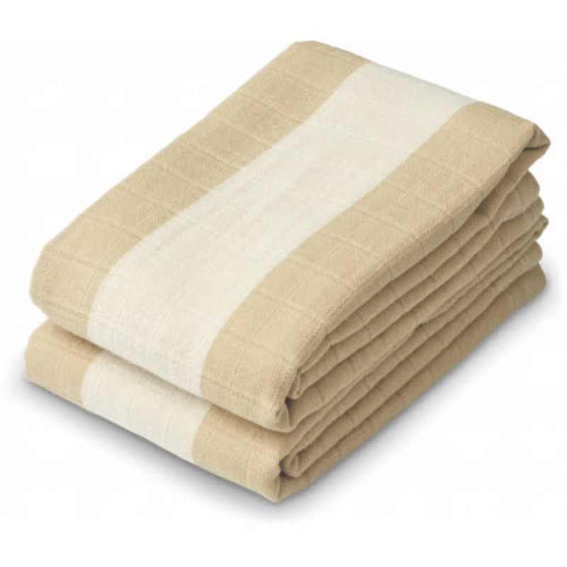 Liewood Lewis tetradoeken 2-Pack Stripe: Safari/Sandy