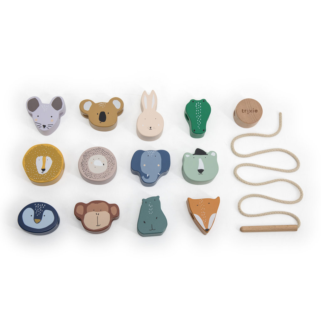 Trixie Wooden animal lacing beads