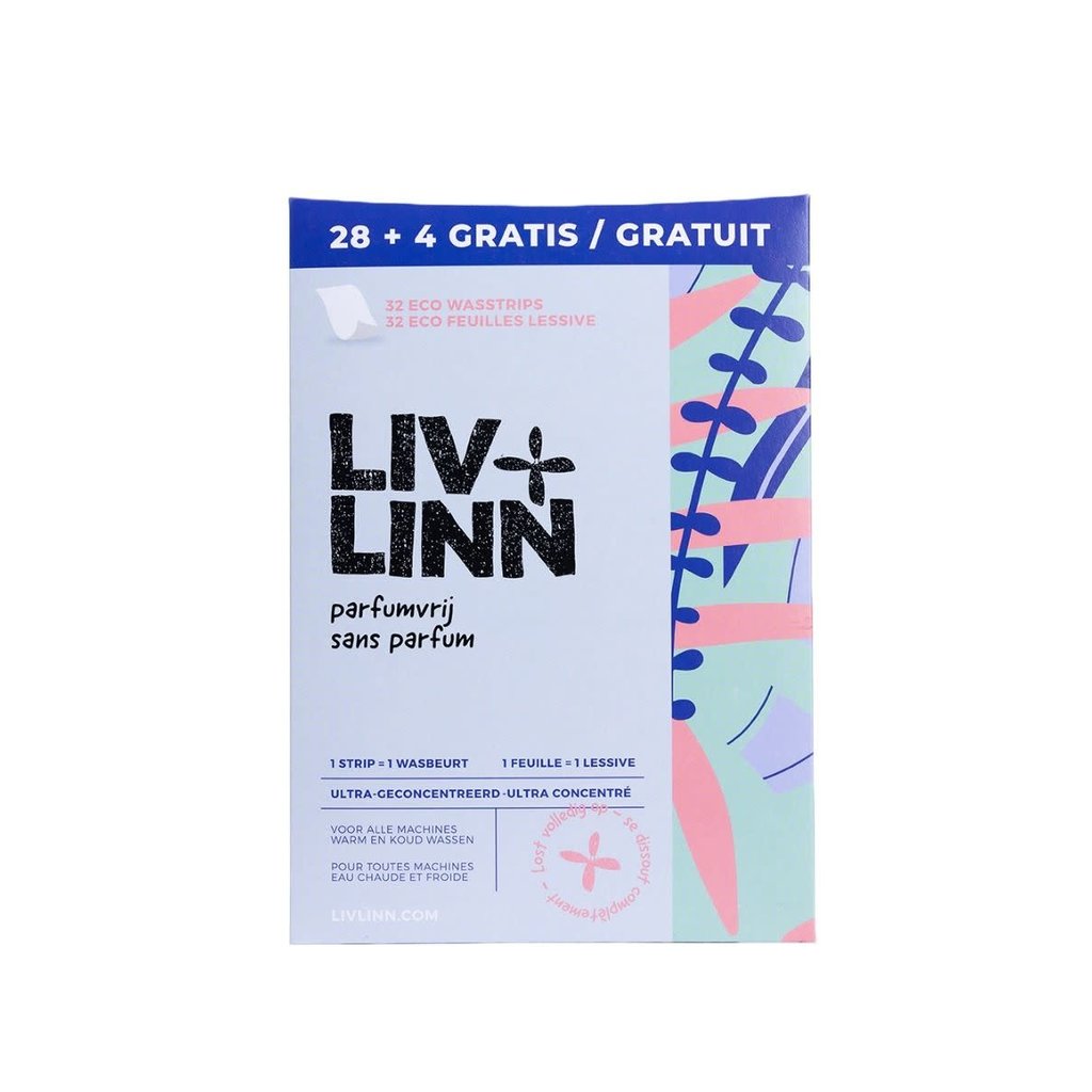 LIVV LINN Wasstrips | 32 stuks | Parfumvrij