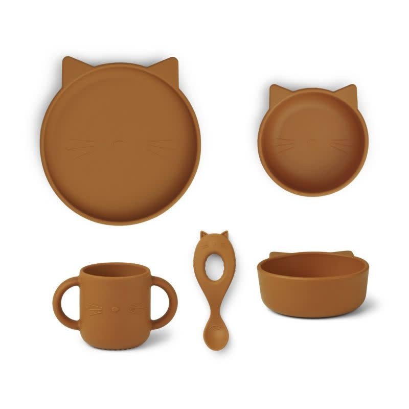 Liewood Vivi silicone set Cat Mustard