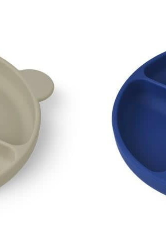 Liewood Merrick Gecompartimenteerd Bordje 2-pack Mist/Surf blue mix