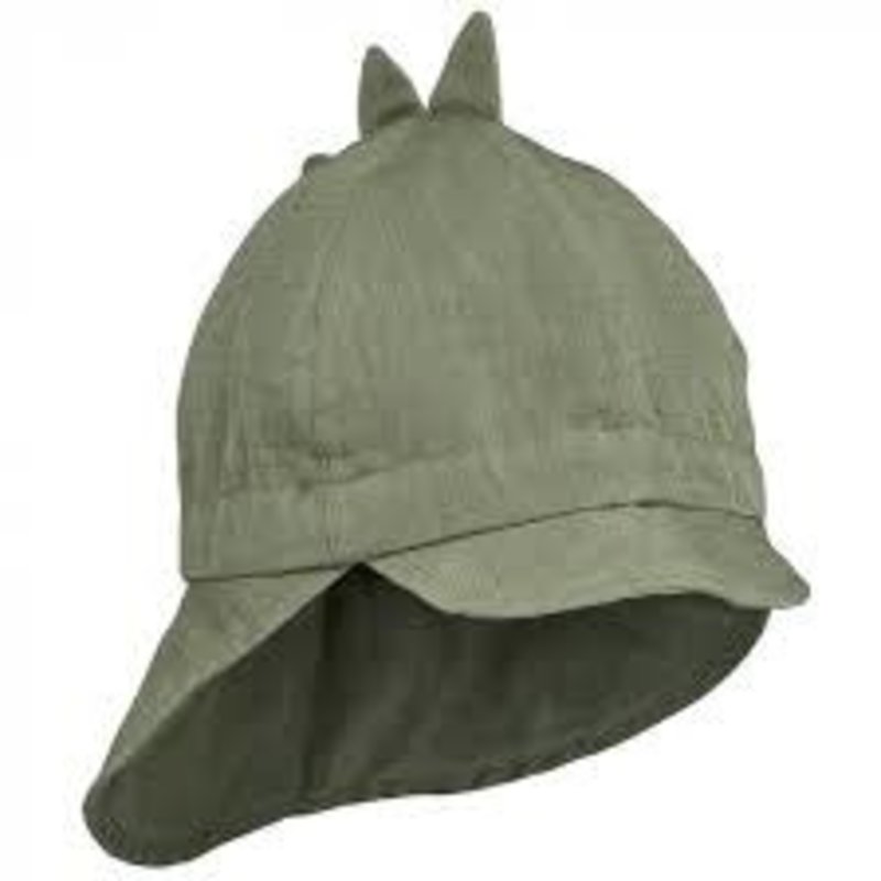 Liewood Gorm linen sun hat Dino faune green