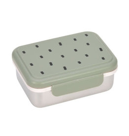 Laessig Lunchbox Stainless Steel Happy Prints Light Olive