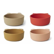 Liewood Iggy silicone kommetje - 4 pack apple red-tuscany rose multi mix