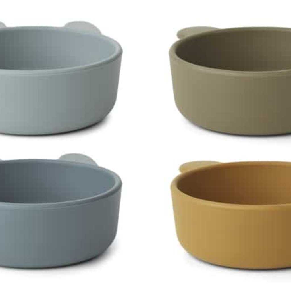 Liewood Iggy silicone kommetje - 4 pack golden caramel-blue multi mix