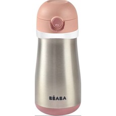 Beaba RVS drinkfles 350ml met handvat oudroze