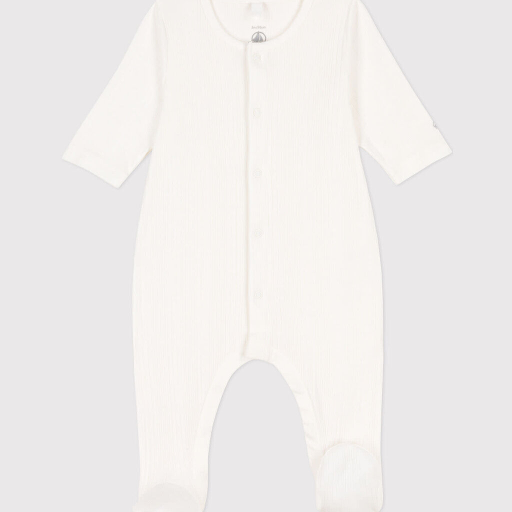 Petit Bateau Pyjama met voetjes Geribd Marshmallow