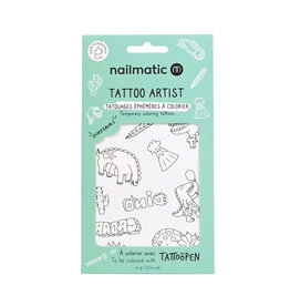 Nailmatic Nk - Planche De Tattoo A Colorier Dinosaurs