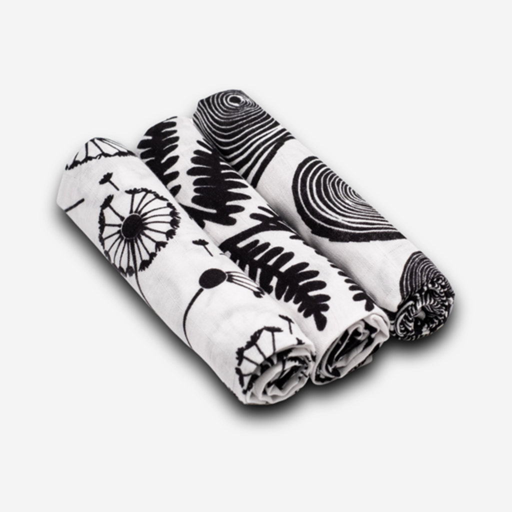 Etta Loves 3-Pack Plant Print Muslins