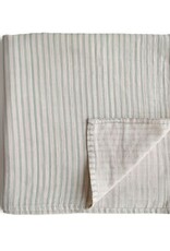 Mushie Swaddle - Sage Stripes
