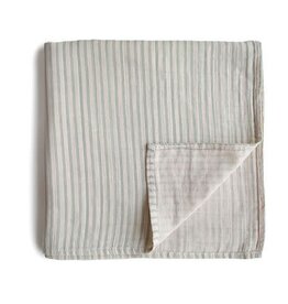 Mushie Swaddle - Sage Stripes