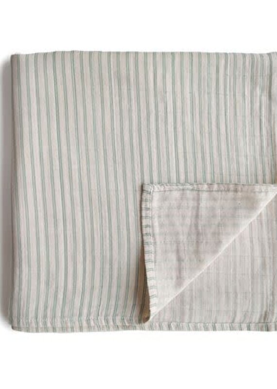 Mushie Swaddle - Sage Stripes