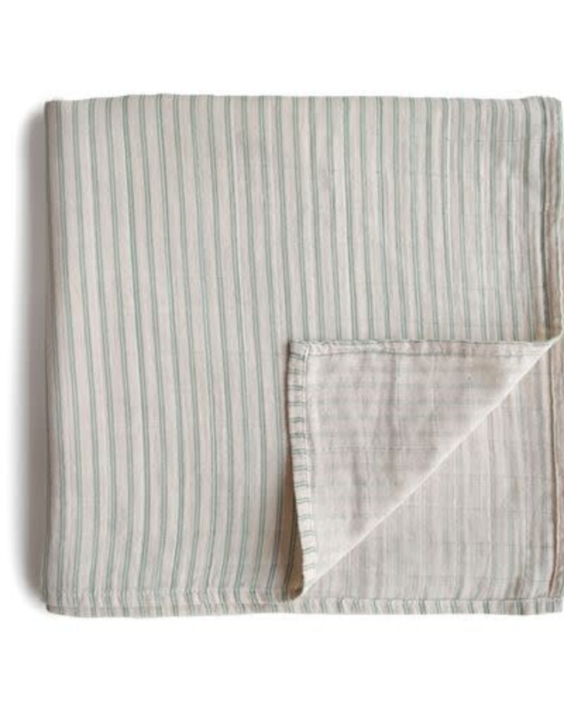 Mushie Swaddle - Sage Stripes