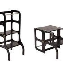 Ette Tete Houten Leertoren Step'n Sit - Zwart