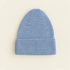 Hvid Beanie Fonzie Light Blue