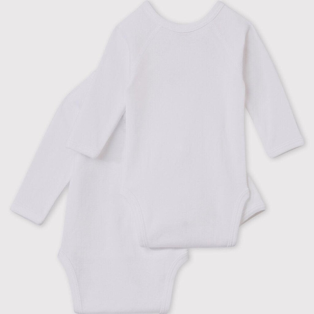 Petit Bateau 2 Overslagbody's Wit Lange Mouwen 54218