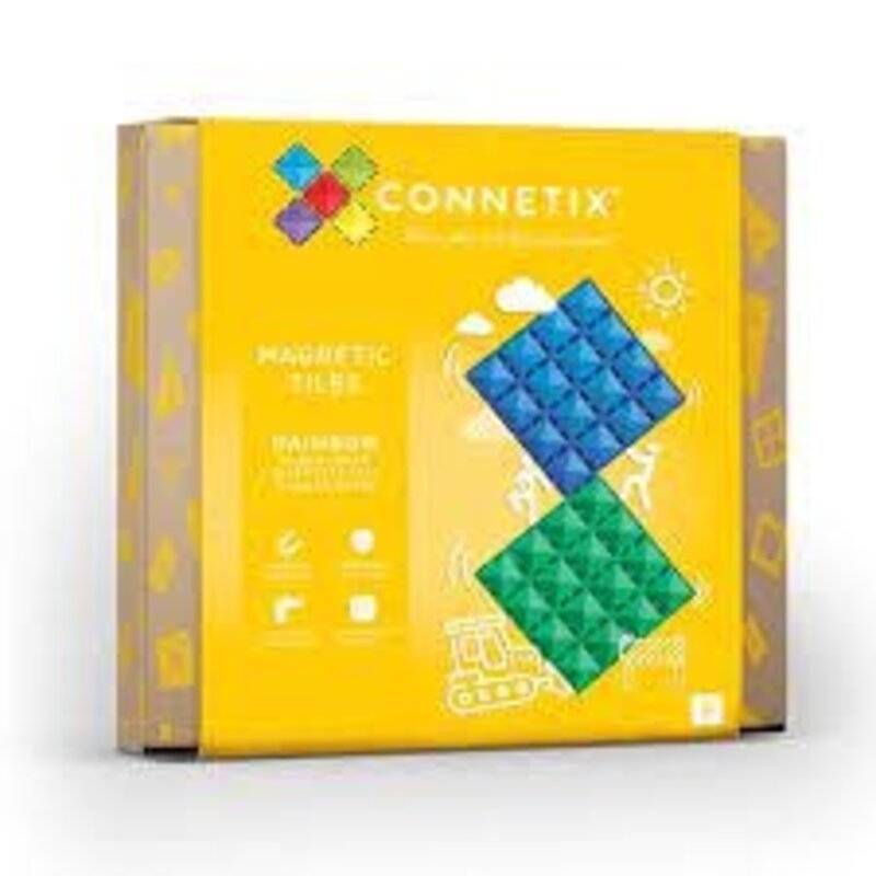 Connetix 2 Piece Rainbow Blue & Green Base Plate Pack