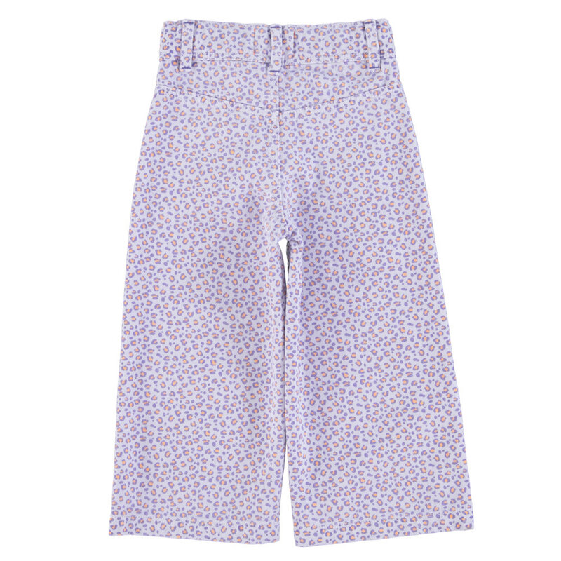 Piupiuchick Flare trousers | lavender w/ animal print