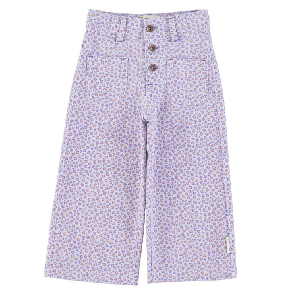 Piupiuchick Flare trousers | lavender w/ animal print