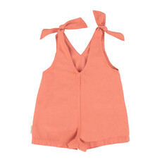 Piupiuchick short jumpsuit w/ straps | terracotta w/ multicolor print