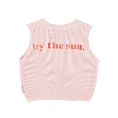 Piupiuchick sleeveless top | light pink w/ lips print