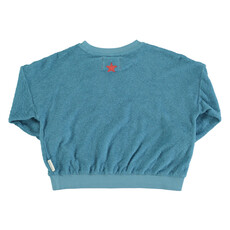 Piupiuchick sweatshirt | blue w/ "que calor" print