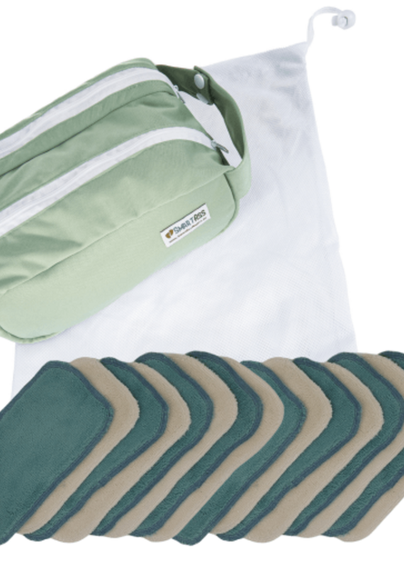 SmartAss Diapers Set wasbare billendoekjes 8 stuks inc wetbag etui