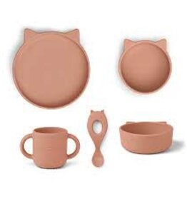 Liewood Vivi silicone set Cat Dark Rose