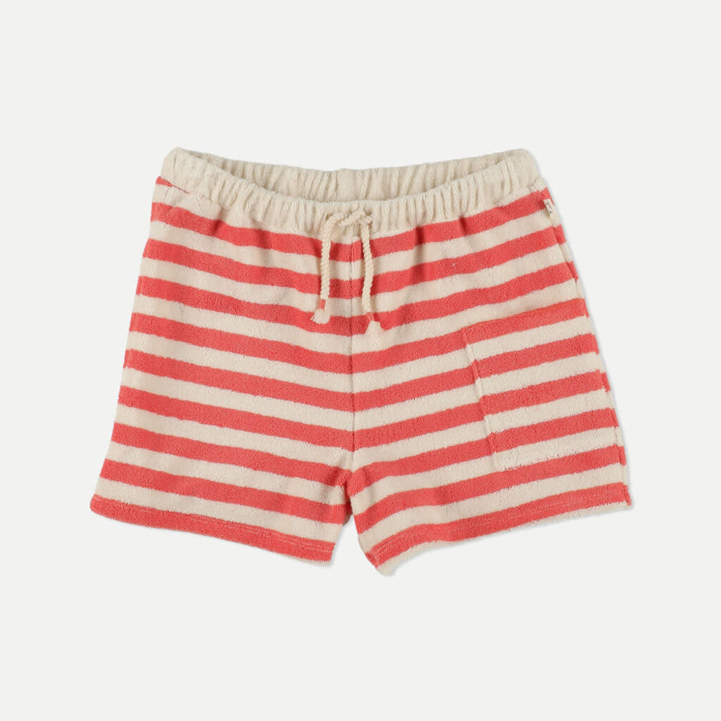 My Little Cozmo Organic toweling stripes baby shorts Pink Ruby